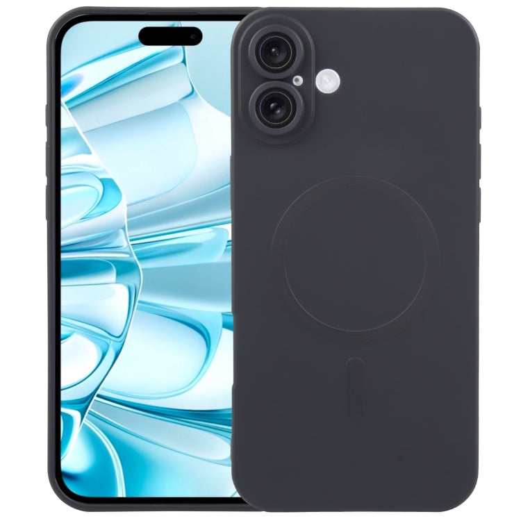 For iPhone 16 Liquid TPU Silicone Solid Color MagSafe Phone Case(Black) - iPhone 16 Cases by PMC TechLife | Online Shopping South Africa | PMC TechLife | Buy Now Pay Later Mobicred