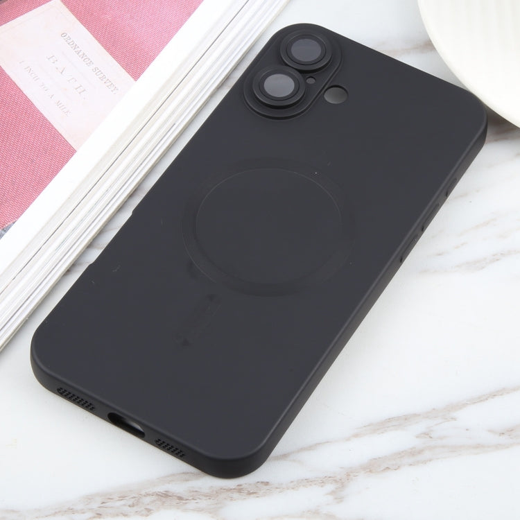 For iPhone 16 Liquid TPU Silicone Solid Color MagSafe Phone Case(Black) - iPhone 16 Cases by PMC TechLife | Online Shopping South Africa | PMC TechLife | Buy Now Pay Later Mobicred