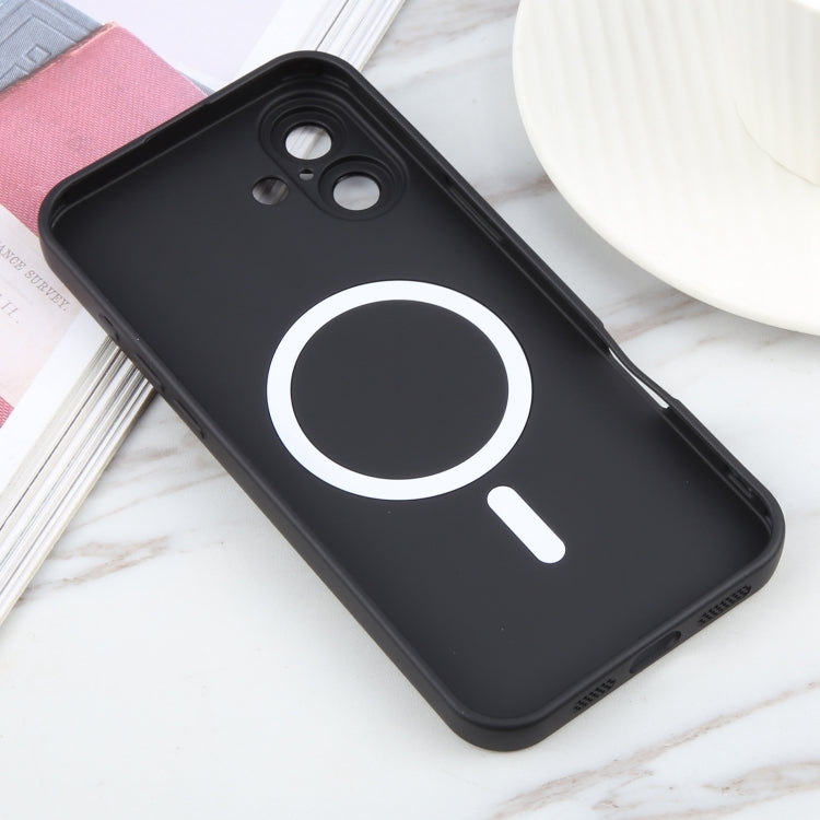 For iPhone 16 Liquid TPU Silicone Solid Color MagSafe Phone Case(Black) - iPhone 16 Cases by PMC TechLife | Online Shopping South Africa | PMC TechLife | Buy Now Pay Later Mobicred