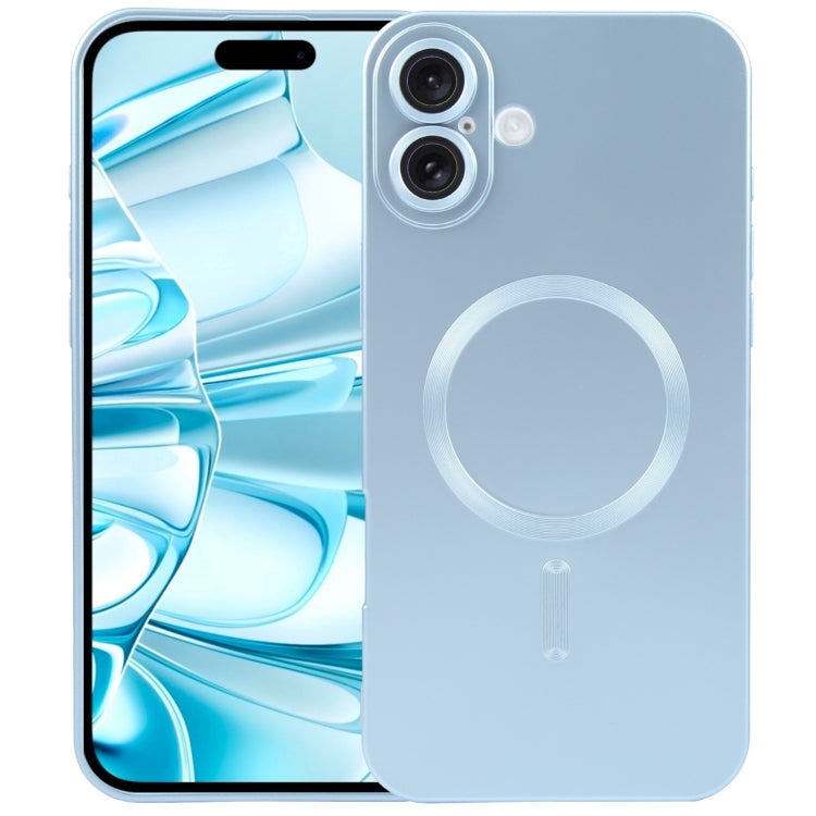For iPhone 16 Liquid TPU Silicone Solid Color MagSafe Phone Case(Blue) - iPhone 16 Cases by PMC TechLife | Online Shopping South Africa | PMC TechLife | Buy Now Pay Later Mobicred