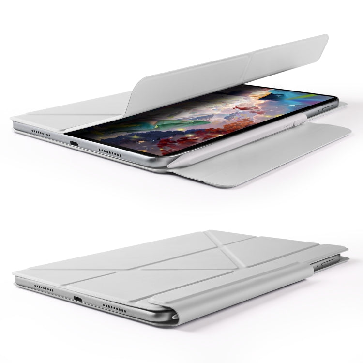 For Huawei MatePad Air 11.5 2023 Fixed Buckle Magnetic Deformation Leather Tablet Case(Grey) - Huawei by PMC TechLife | Online Shopping South Africa | PMC TechLife | Buy Now Pay Later Mobicred