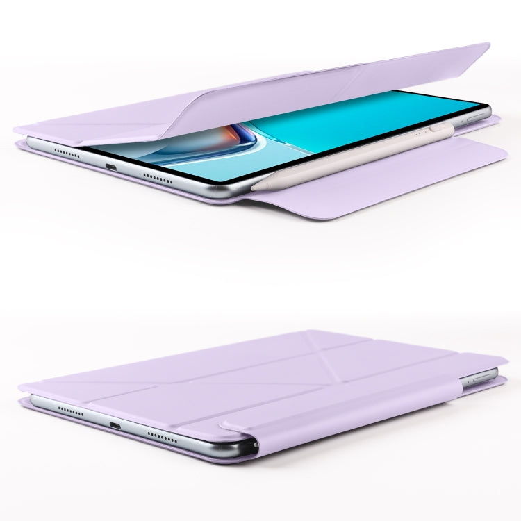 For Huawei MatePad 11 2021 Fixed Buckle Magnetic Deformation Leather Tablet Case(Purple) - Huawei by PMC TechLife | Online Shopping South Africa | PMC TechLife | Buy Now Pay Later Mobicred