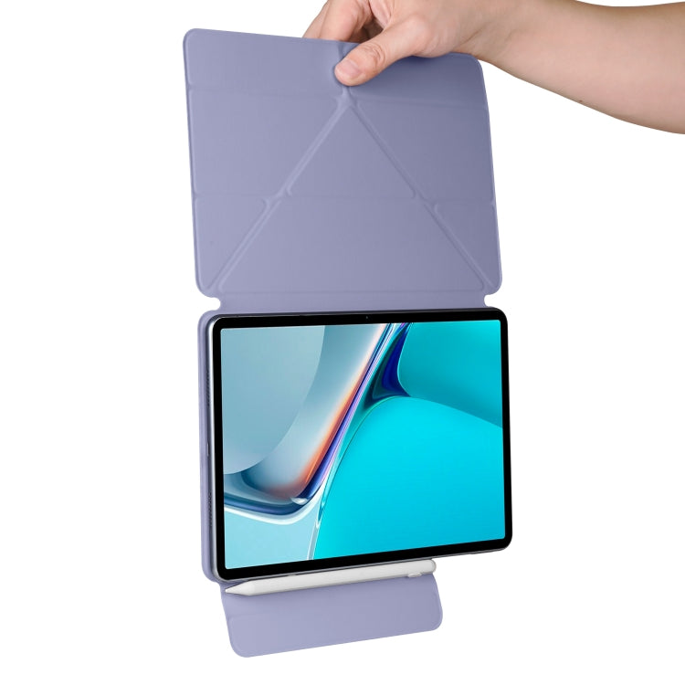 For Huawei MatePad 11 2021 Fixed Buckle Magnetic Deformation Leather Tablet Case(Lavender Purple) - free shipping - PMC TechLife - Order now!