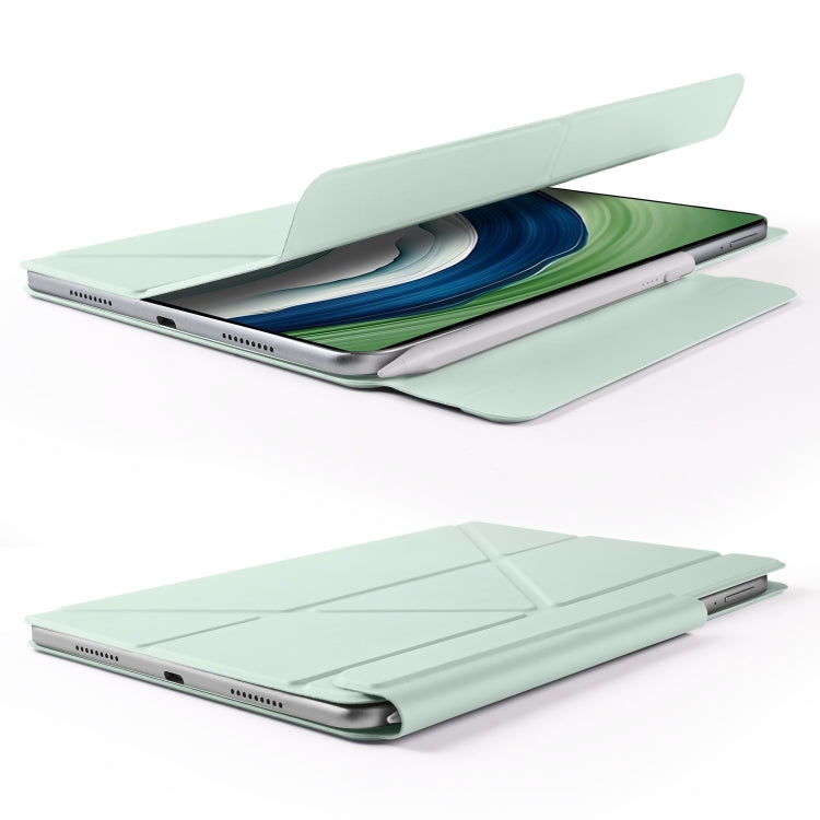 For Huawei MatePad Pro 12.2 2024 Fixed Buckle Magnetic Deformation Leather Tablet Case(Baby Green) - Huawei by PMC TechLife | Online Shopping South Africa | PMC TechLife | Buy Now Pay Later Mobicred