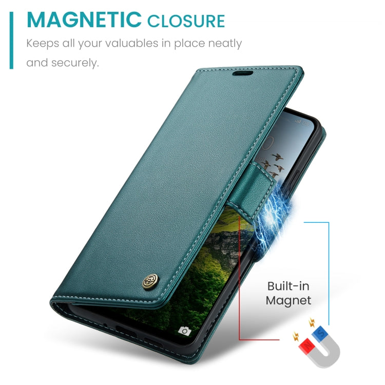 For Redmi 13 CaseMe 023 Butterfly Buckle Litchi Texture RFID Anti-theft Leather Phone Case(Pearly Blue) - Redmi 13 Cases by CaseMe | Online Shopping South Africa | PMC Jewellery | Buy Now Pay Later Mobicred