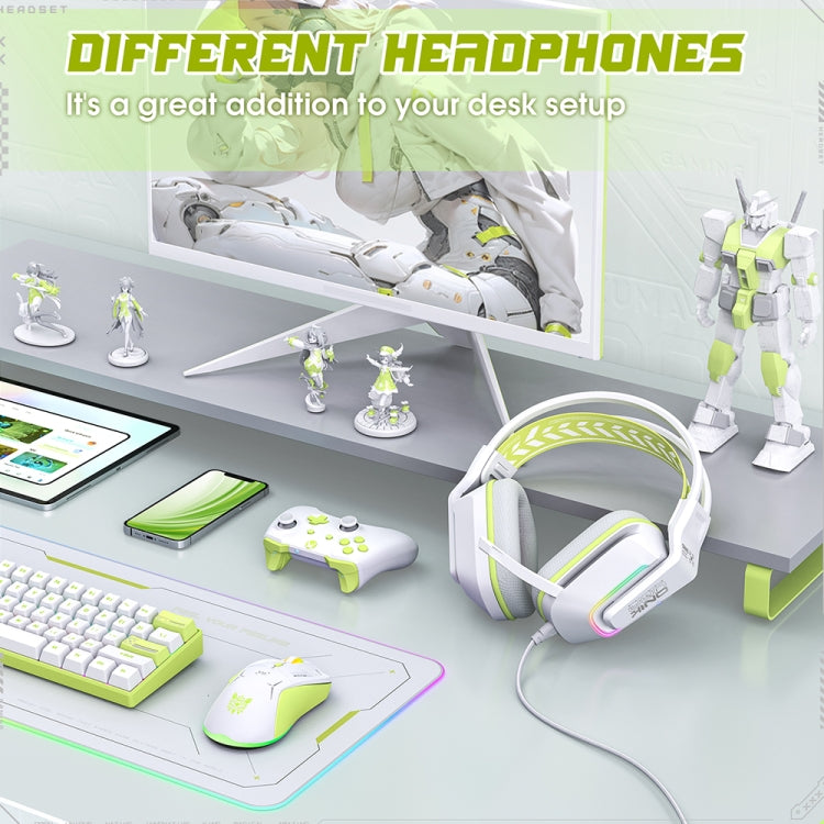 ONIKUMA X13 RGB Colorful Lighting Wired Gaming Headset with Microphone, Length:2.2m(White) - free shipping - PMC Jewellery - Order now!