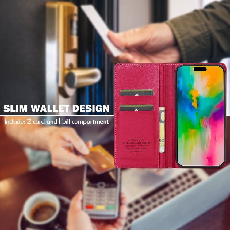 For iPhone 16 Pro Max LC.IMEEKE L1 Series Frosted Fine Texture PU Phone Case(Red) - iPhone 16 Pro Max Cases by LC.IMEEKE | Online Shopping South Africa | PMC Jewellery | Buy Now Pay Later Mobicred