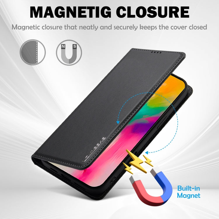 For iPhone 16 LC.IMEEKE L1 Series Frosted Fine Texture PU Phone Case(Black) - iPhone 16 Cases by LC.IMEEKE | Online Shopping South Africa | PMC TechLife | Buy Now Pay Later Mobicred