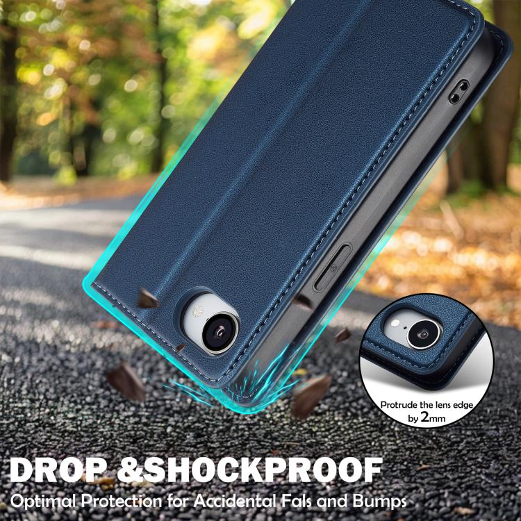 For iPhone 16e LC.IMEEKE L1 Series Frosted Fine Texture PU Phone Case(Blue) - iPhone 16e Cases by LC.IMEEKE | Online Shopping South Africa | PMC TechLife | Buy Now Pay Later Mobicred
