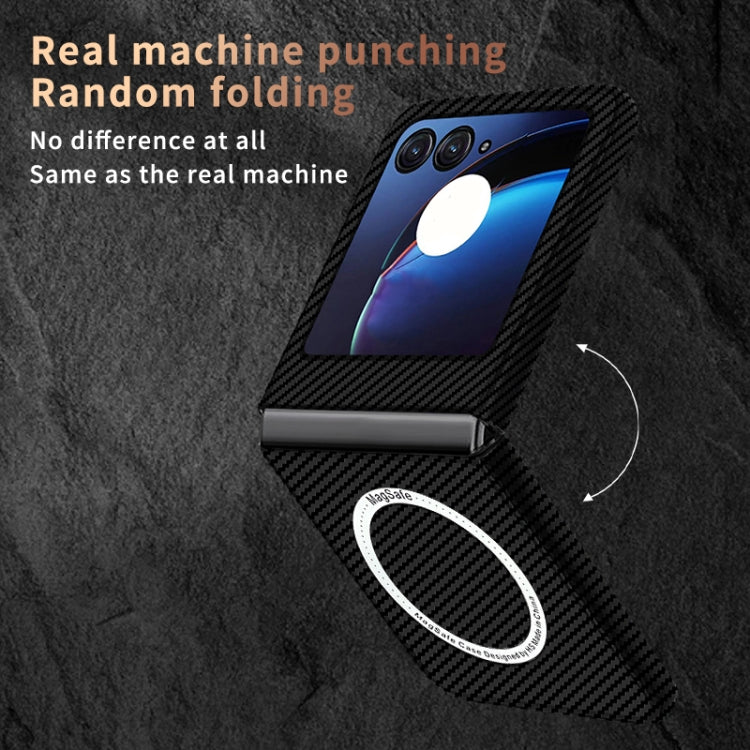 For Motorola Razr 50 Carbon Fiber Texture MagSafe Magnetic Phone Case(Black Red) - Motorola Cases by PMC TechLife | Online Shopping South Africa | PMC TechLife | Buy Now Pay Later Mobicred