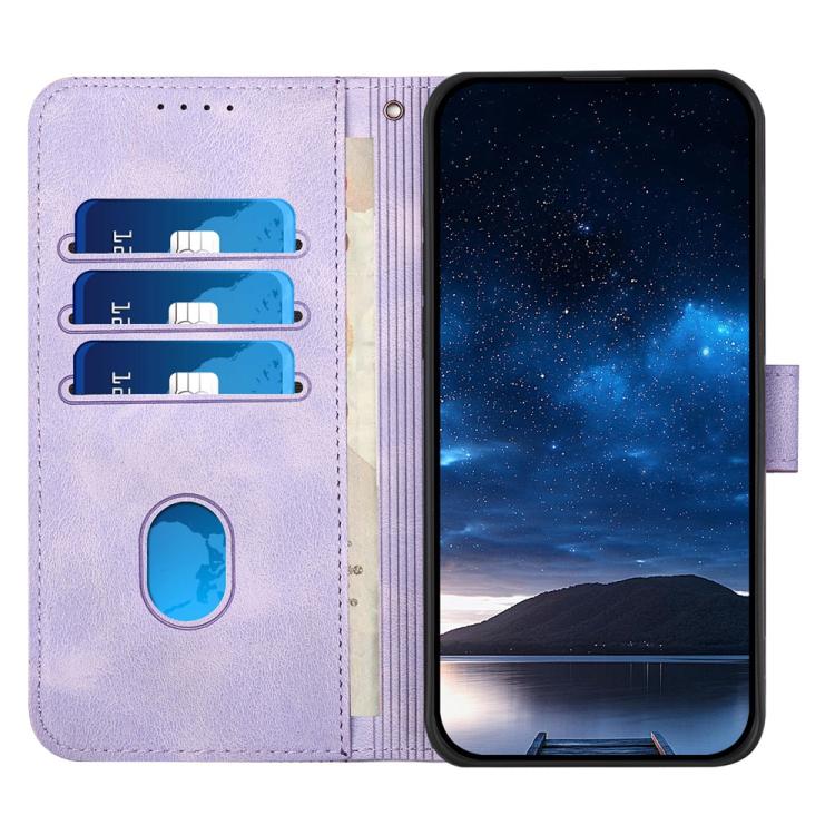 For iPhone 17 Pro YX0080 Grid Butterfly Embossed Pattern Flip Leather Phone Case with Lanyard(Light Purple) - free shipping - PMc TechLife - Order now!
