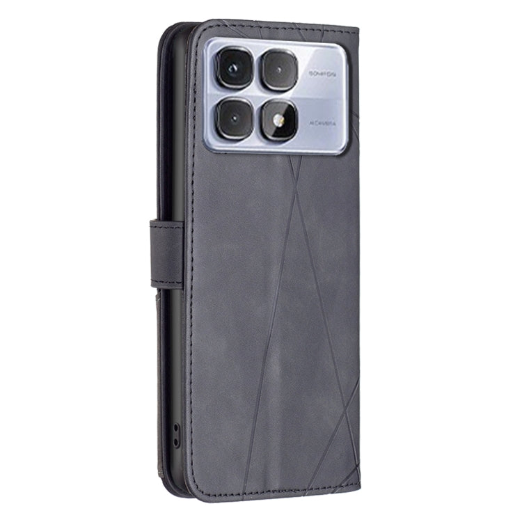 For Redmi K70 Ultra Magnetic Buckle Rhombus Texture Leather Phone Case(Black) - free shipping - PMC Jewellery - Order now!