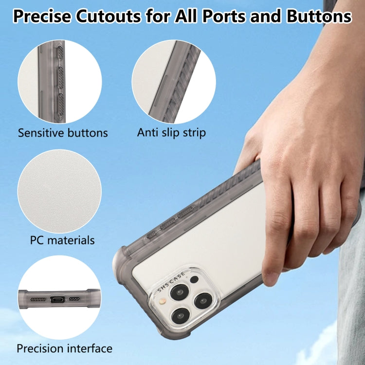 For iPhone 16 Pro Transparent Matte TPU Hybrid PC 3-in-1 Phone Case(Grey) - iPhone 16 Pro Cases by PMC TechLife | Online Shopping South Africa | PMC TechLife | Buy Now Pay Later Mobicred