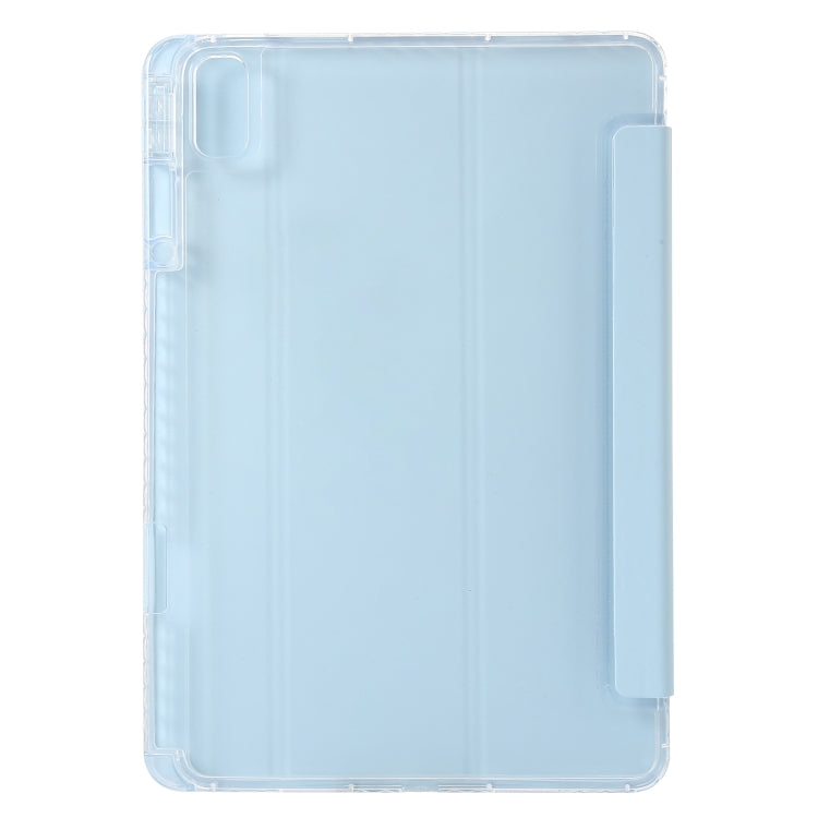 For Huawei Matepad SE 11 2024 Clear Acrylic 3-Fold Leather Tablet Case(Ice Blue) - Huawei by PMC Jewellery | Online Shopping South Africa | PMC Jewellery | Buy Now Pay Later Mobicred