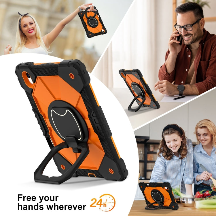 For Huawei Matepad 11.5 2023 Contrast Color Robot Silicone Hybrid PC Tablet Case(Black Orange) - Huawei by PMC Jewellery | Online Shopping South Africa | PMC Jewellery | Buy Now Pay Later Mobicred