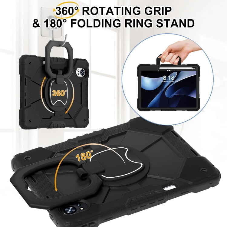 For Huawei MatePad Air 12 2024 Contrast Color Robot Silicone Hybrid PC Tablet Case(Black) - Huawei by PMC Jewellery | Online Shopping South Africa | PMC Jewellery | Buy Now Pay Later Mobicred