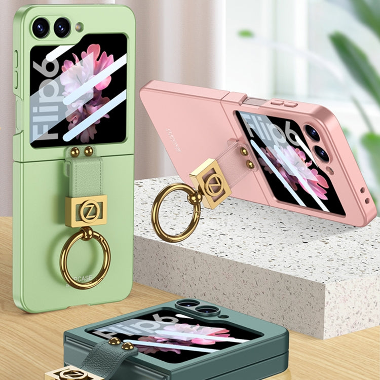 For Samsung Galaxy Z Flip6 GKK Integrated Ultra-thin Phone Case with Z Ring Holder(Green) - Galaxy Z Flip6 5G Cases by GKK | Online Shopping South Africa | PMC Jewellery | Buy Now Pay Later Mobicred