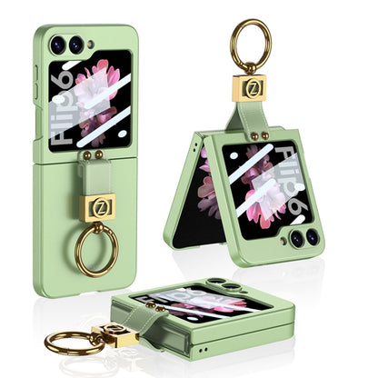 For Samsung Galaxy Z Flip6 GKK Integrated Ultra-thin Phone Case with Z Ring Holder(Light Green) - Galaxy Z Flip6 5G Cases by GKK | Online Shopping South Africa | PMC Jewellery | Buy Now Pay Later Mobicred