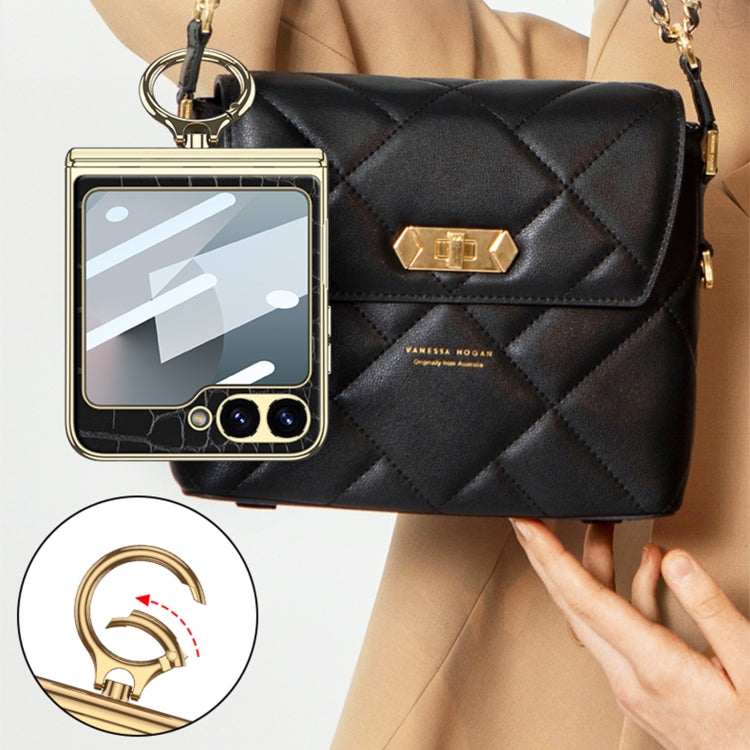 For Samsung Galaxy Z Flip6 / Flip7 FE GKK Integrated Electroplated Crocodile Texture Leather Phone Case with Ring(Red) - free shipping - PMC Jewellery - Order now!