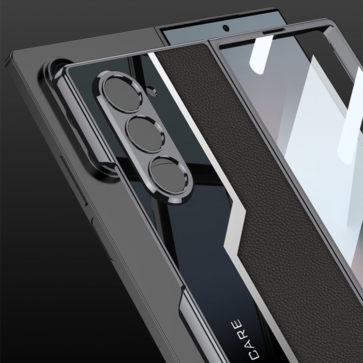 For Samsung Galaxy Z Fold6 GKK Integrated Plating TPU + Leather Supercar Full Coverage Phone Case(Grey) - free shipping - PMC Jewellery - Order now!