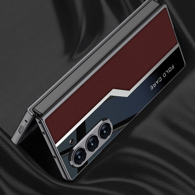For Samsung Galaxy Z Fold6 GKK Integrated Plating TPU + Leather Supercar Full Coverage Phone Case(Black) - free shipping - PMC Jewellery - Order now!