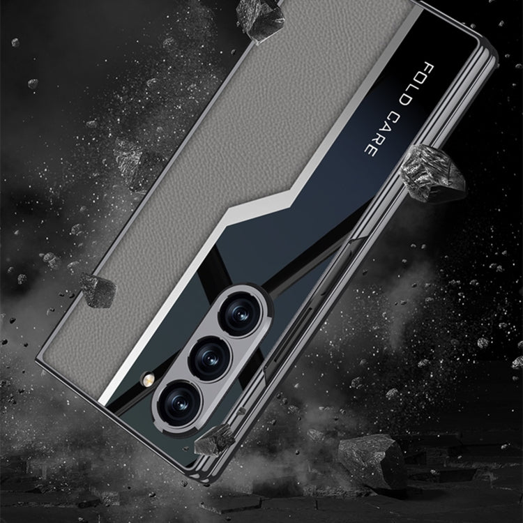For Samsung Galaxy Z Fold6 GKK Integrated Plating TPU + Leather Supercar Full Coverage Phone Case(Black) - free shipping - PMC Jewellery - Order now!
