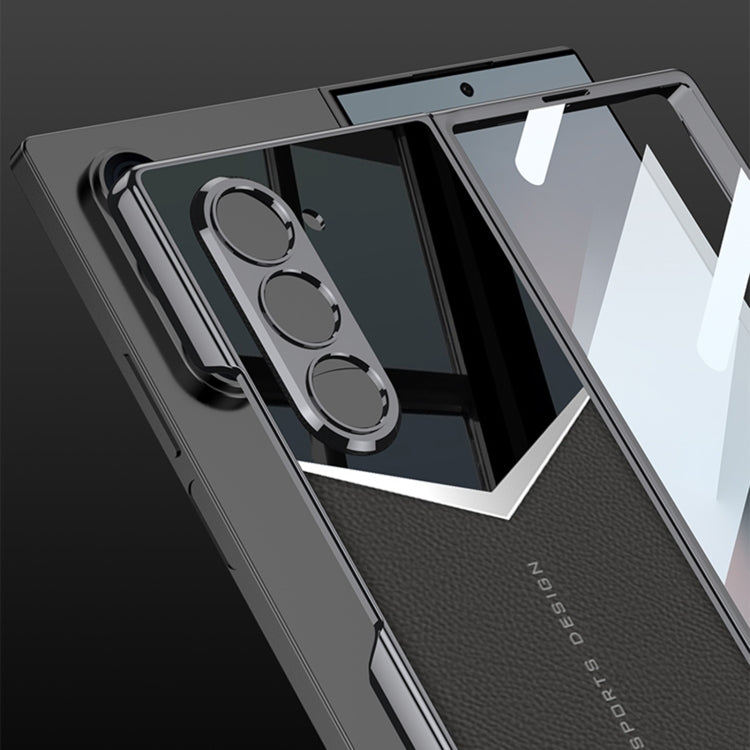 For Samsung Galaxy Z Fold6 GKK Integrated Plating Leather Knight Full Coverage Phone Case(Grey) - free shipping - PMC Jewellery - Order now!