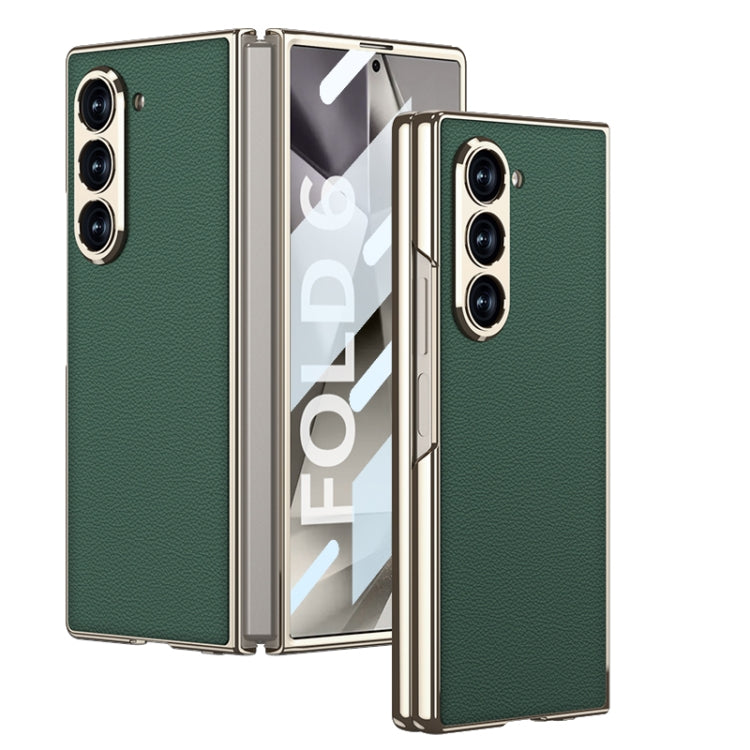 For Samsung Galaxy Z Fold6 GKK Integrated Plating Leather Full Coverage Phone Case(Green) - free shipping - PMC Jewellery - Order now!