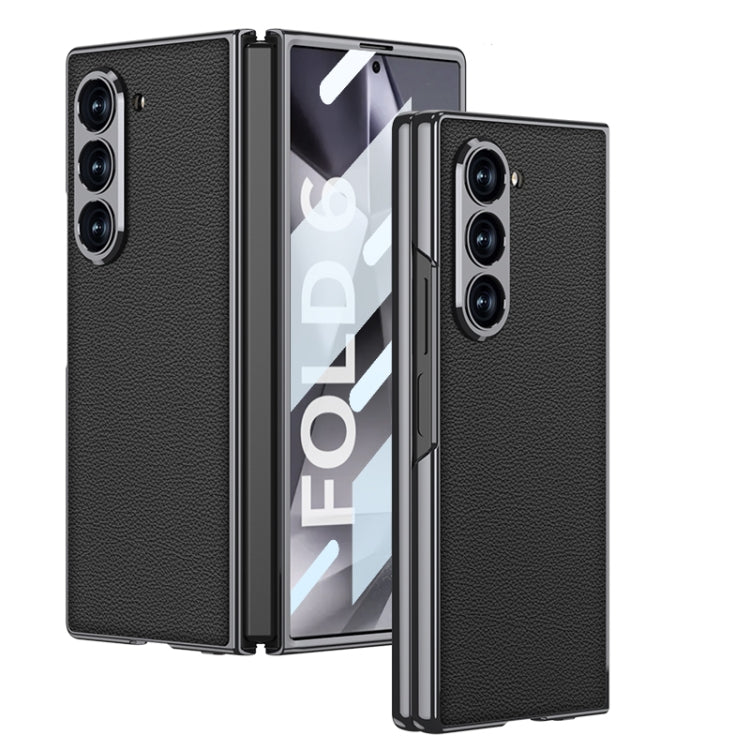 For Samsung Galaxy Z Fold6 GKK Integrated Plating Leather Full Coverage Phone Case(Black) - free shipping - PMC Jewellery - Order now!