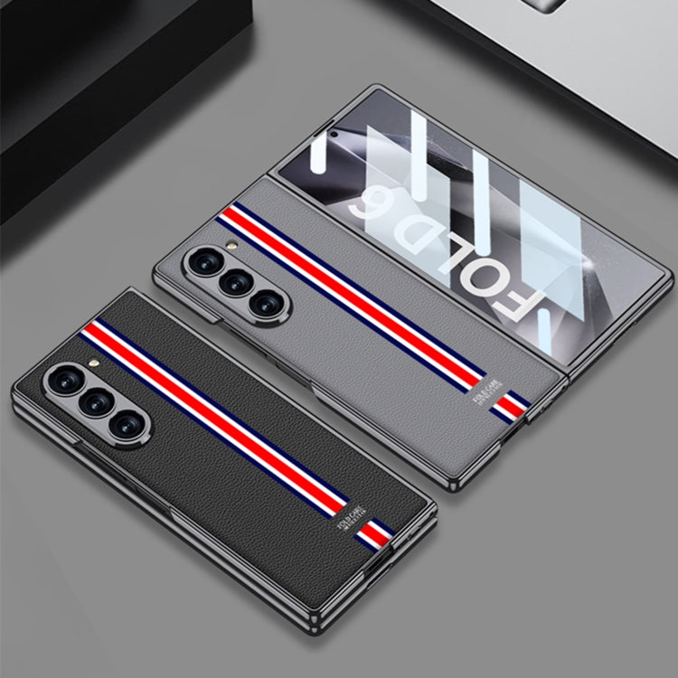 For Samsung Galaxy Z Fold6 GKK Integrated Plating Leather Full Coverage Phone Case(Black) - free shipping - PMC Jewellery - Order now!