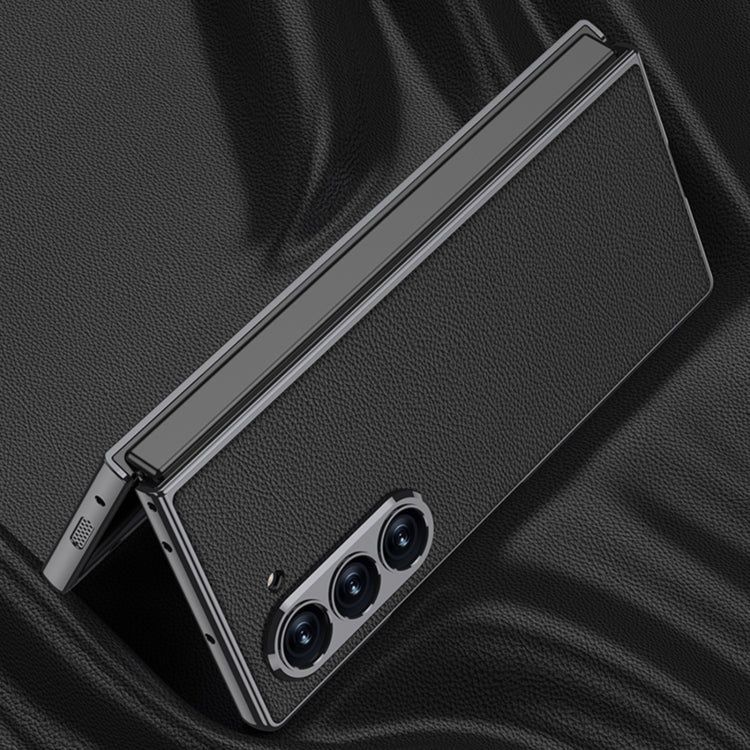 For Samsung Galaxy Z Fold6 GKK Integrated Plating Leather Full Coverage Phone Case(Black) - free shipping - PMC Jewellery - Order now!