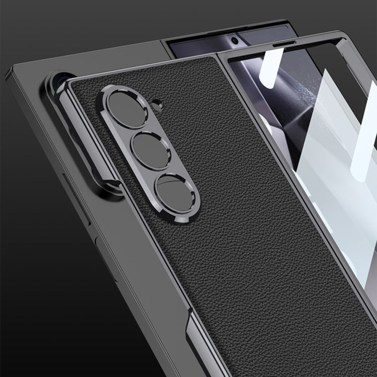 For Samsung Galaxy Z Fold6 GKK Integrated Plating Leather Full Coverage Phone Case(Black) - free shipping - PMC Jewellery - Order now!