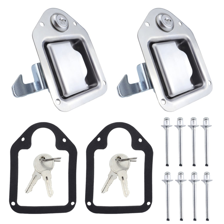 2 Sets / Pack Trailer / Yacht / Truck Stainless Steel Tool Box Lock Paddle Latch & Keys - free shipping - PMC Jewellery - Order now!