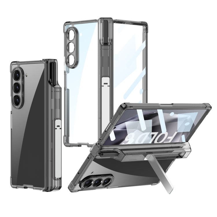 For Samsung Galaxy Z Fold6 GKK Integrated Airbag Hinge Full Coverage Phone Case with Holder / Pen Box, Not Included Pen(Black) - Galaxy Z Fold6 5G Cases by GKK | Online Shopping South Africa | PMC Jewellery | Buy Now Pay Later Mobicred