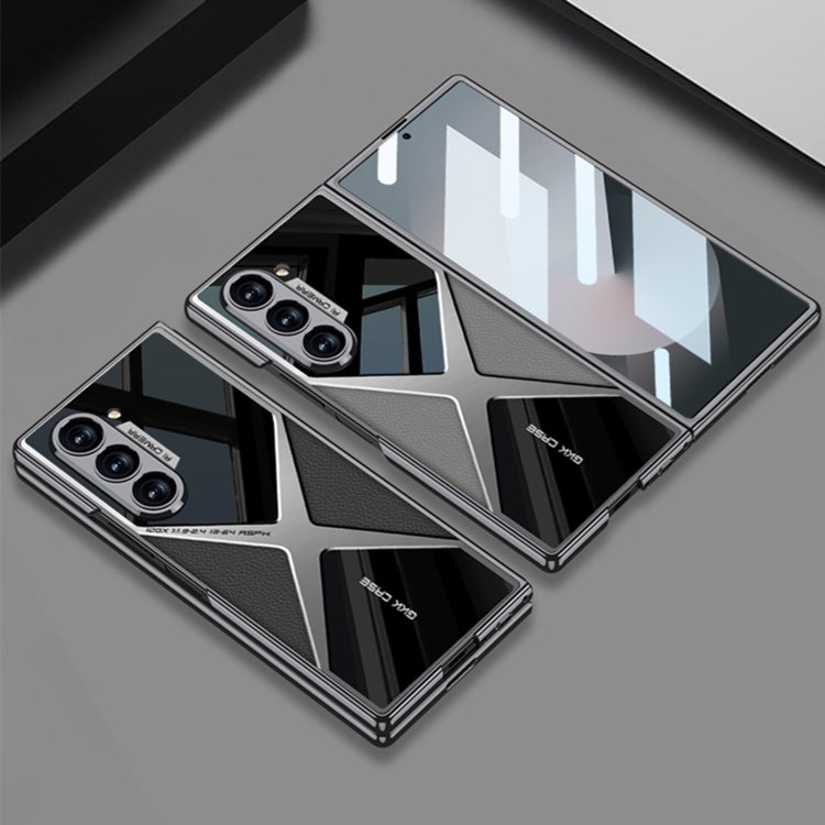 For Samsung Galaxy Z Fold6 GKK Integrated Leather Electroplating Supersonic Speed Shockproof Phone Case(Titanium Gray) - free shipping - PMC Jewellery - Order now!
