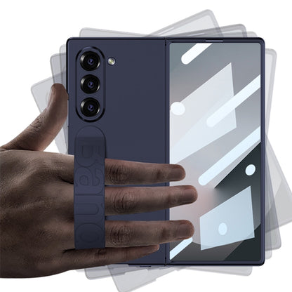 For Samsung Galaxy Z Fold6 GKK Integrated Silicone Wristband Phone Case(Mountain Gray) - Galaxy Z Fold6 5G Cases by GKK | Online Shopping South Africa | PMC Jewellery | Buy Now Pay Later Mobicred