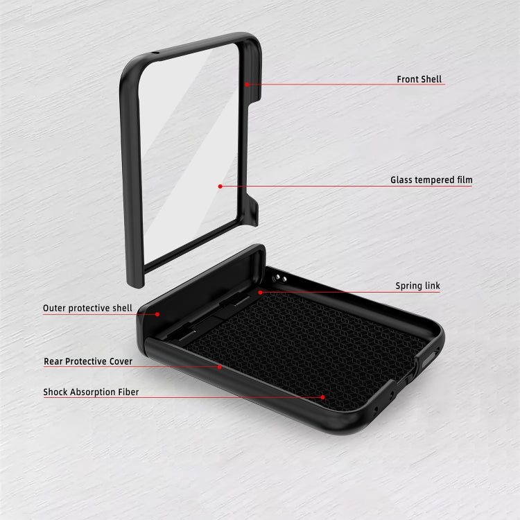 For Motorola Razr 50 Ultra Integrated Fold Hinge Grid Texture Phone Case(Black) - Motorola Cases by PMC TechLife | Online Shopping South Africa | PMC TechLife | Buy Now Pay Later Mobicred