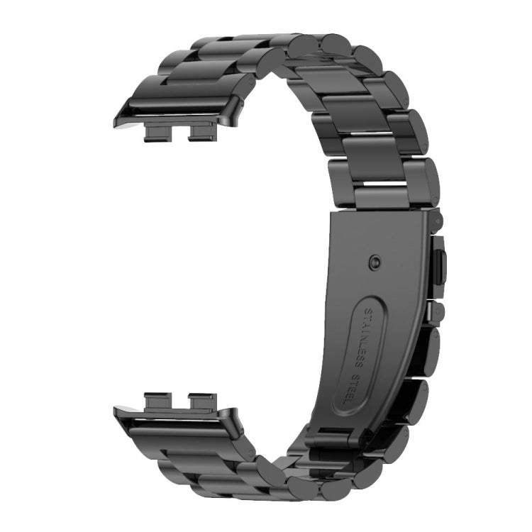 For Honor Band 10 / 9 MIJOBS Three-Beads Stainless Steel Watch Band(Black) - Watch Bands by MIJOBS | Online Shopping South Africa | PMc TechLife | Buy Now Pay Later Mobicred
