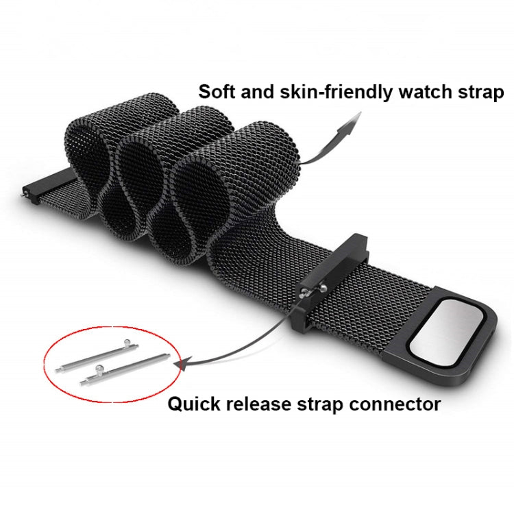 For Garmin Lily 2 14mm Milan Stainless Steel Watch Band(Blue) - Watch Bands by PMc TechLife | Online Shopping South Africa | PMc TechLife | Buy Now Pay Later Mobicred