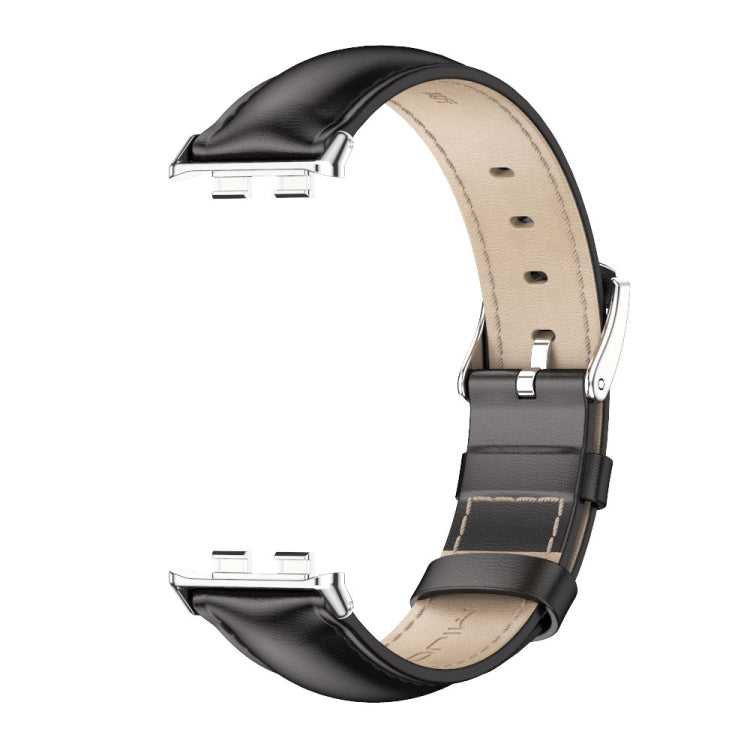 For Honor Band 10 / 9 MIJOBS Cowhide Leather Watch Band(Black Silver) - free shipping - PMc TechLife - Order now!
