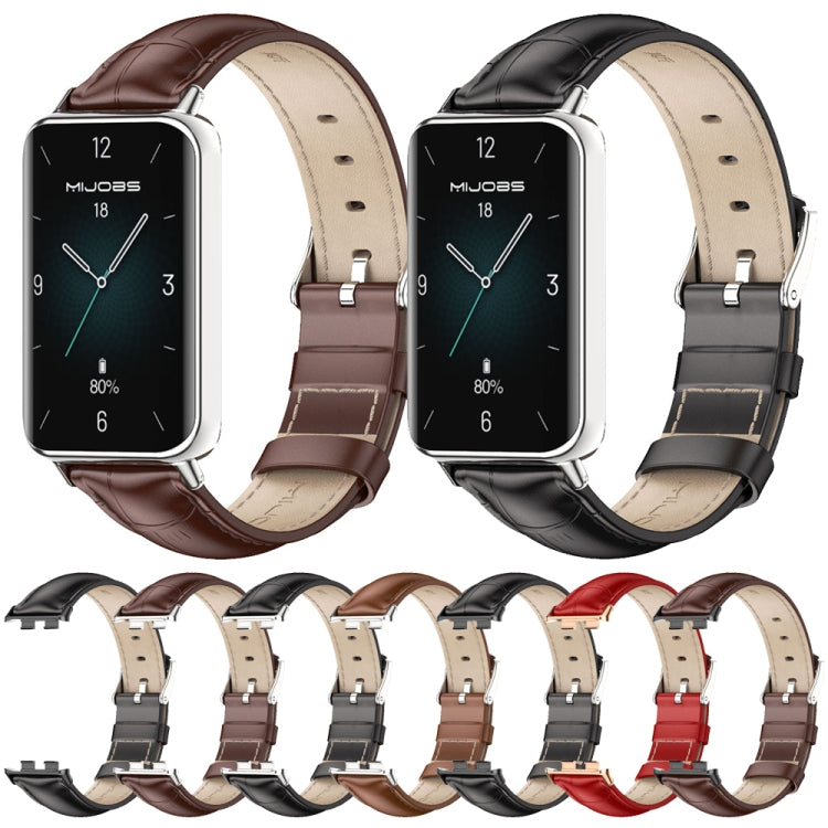 For Honor Band 10 / 9 MIJOBS Cowhide Leather Watch Band(Bamboo Red Rose Gold) - free shipping - PMc TechLife - Order now!
