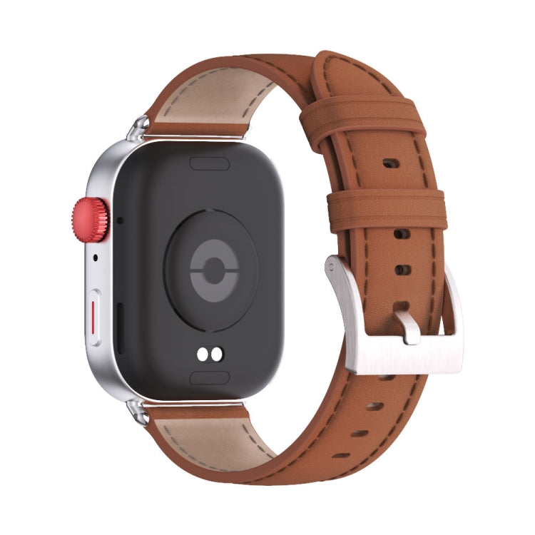 For Huawei Watch Fit3 MIJOBS Genuine Leather Watch Band(Brown Silver) - free shipping - PMc TechLife - Order now!