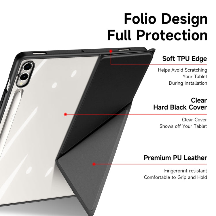 For Samsung Galaxy Tab S10+ DUX DUCIS Magi Series Smart Leather Tablet Case(Black) - Tab S10+ Cases by DUX DUCIS | Online Shopping South Africa | PMC Jewellery | Buy Now Pay Later Mobicred