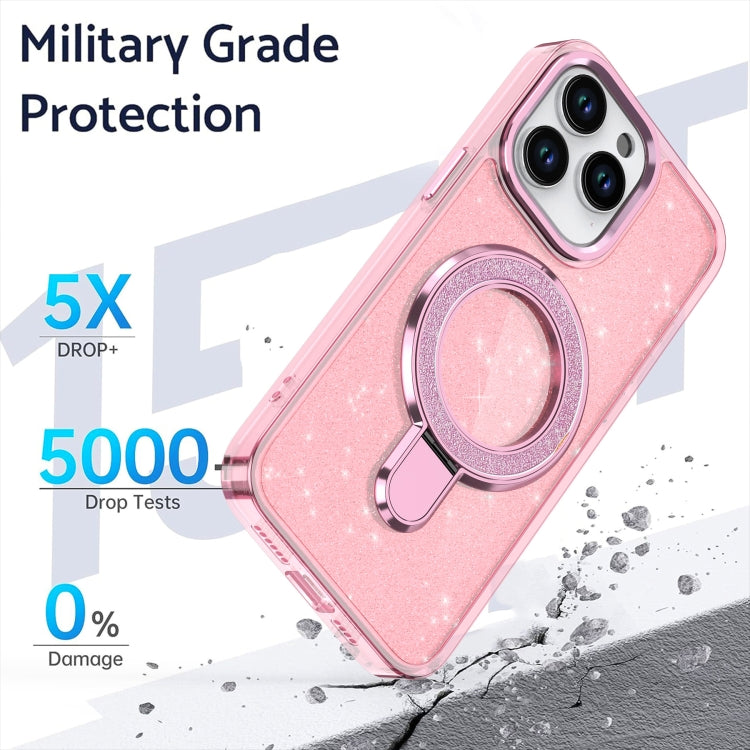 For iPhone 16 Glitter Ring Holder MagSafe Phone Case(Purple) - free shipping - PMC TechLife - Order now!