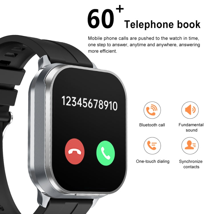 D8 Pro 2.01 inch 2 in 1 Bluetooth Earphone Steel Strap Smart Watch, Support NFC with Cover(Space Grey) - Smart Watches by PMC TechLife | Online Shopping South Africa | PMC TechLife | Buy Now Pay Later Mobicred