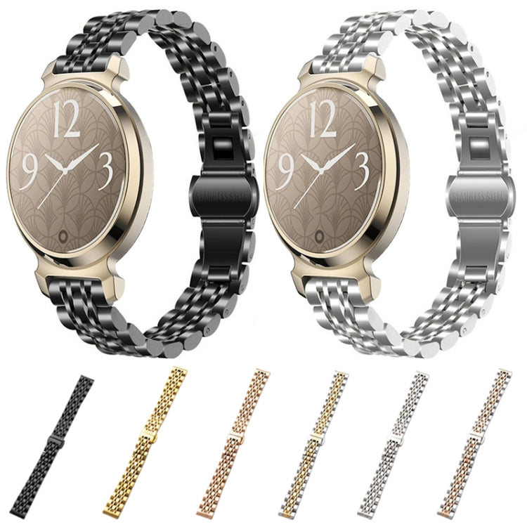 For Garmin Lily 2 Seven-beads 14mm Stainless Steel Watch Band(Black) - Watch Bands by PMc TechLife | Online Shopping South Africa | PMc TechLife | Buy Now Pay Later Mobicred