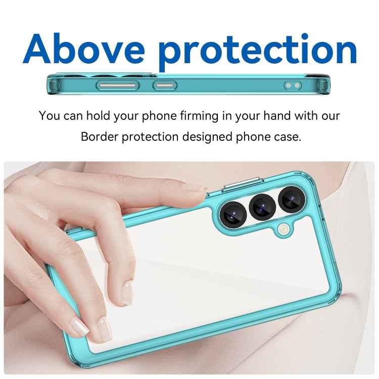 For Samsung Galaxy S25 5G Colorful Series Acrylic Hybrid TPU Phone Case(Transparent Blue) - Galaxy S25 5G Cases by PMC Jewellery | Online Shopping South Africa | PMC Jewellery | Buy Now Pay Later Mobicred