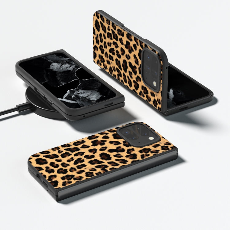 For Google Pixel 9 Pro Fold Black Frame Leopard Full Coverage Phone Case(Golden Leopard) - Google Cases by PMC Jewellery | Online Shopping South Africa | PMC Jewellery | Buy Now Pay Later Mobicred