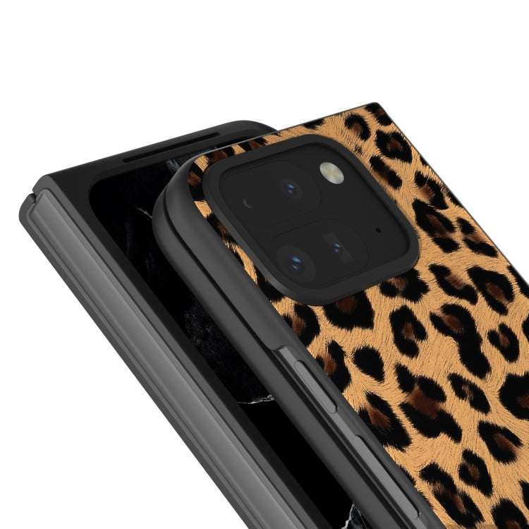 For Google Pixel 9 Pro Fold Black Frame Leopard Full Coverage Phone Case(Golden Leopard) - Google Cases by PMC TechLife | Online Shopping South Africa | PMC TechLife | Buy Now Pay Later Mobicred
