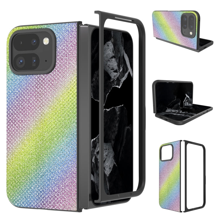 For Google Pixel 9 Pro Fold Diamond Frame Edge Full Coverage Phone Case(Rainbow Diamond) - Google Cases by PMC TechLife | Online Shopping South Africa | PMC TechLife | Buy Now Pay Later Mobicred